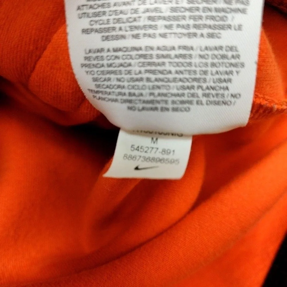 Nike Hoodie Mens M Orange Tech Fleece Windrunner Full Zip Hooded 545277-891